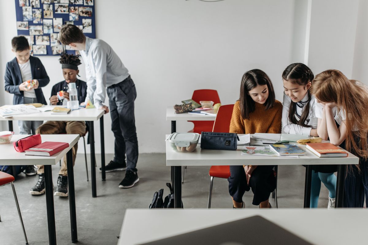 students learning in a class