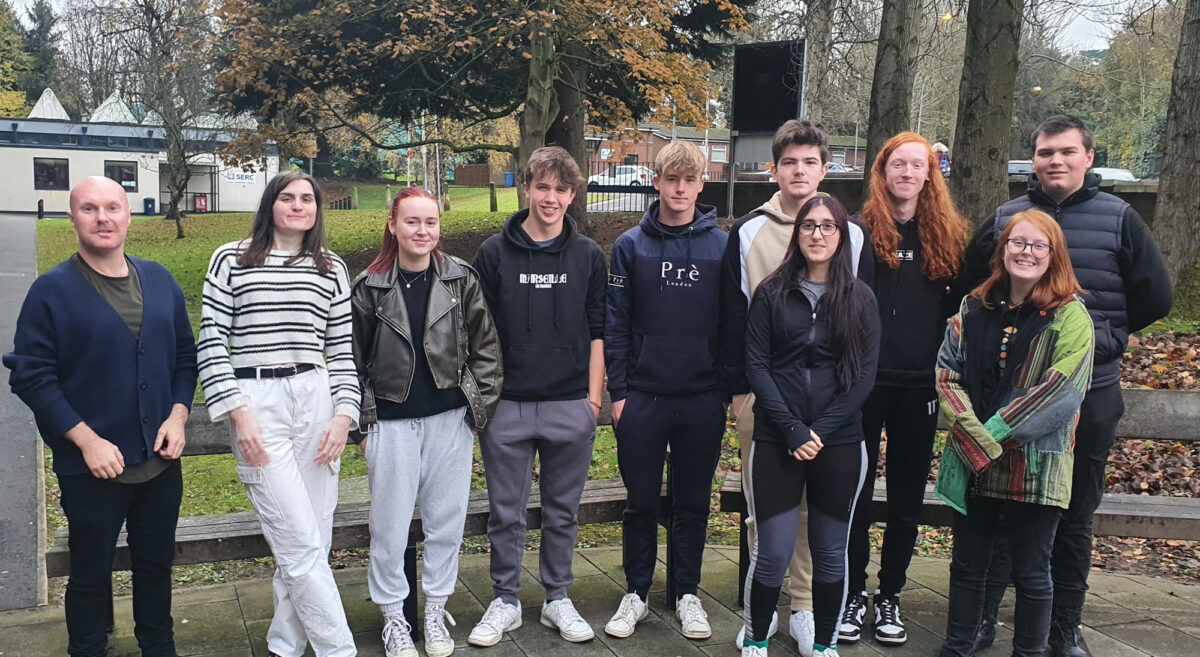 Charity Sleep Out for Homelessness: A SERC Lecturer and 10 first year students, from the Level 3 Uniformed Protective Services at Bangor Campus are taking part in the MACS Sleep Out at Banana Block, Belfast from 7am to 7pm on Thursday 23, November to raise funds for and awareness of homelessness.   Pictured (back L to R) Irwin Pryce (Tutor), Natalie Gough, Tia Ferguson, Conor Crossett, Harvey Jenkins, Travis Hepburn, William Gilchrist, Mark Brashier and (front l-r)  Mafalda Lyons Meca, Jaxx Crowe and absent from photo but taking part  Jenna Henderson.