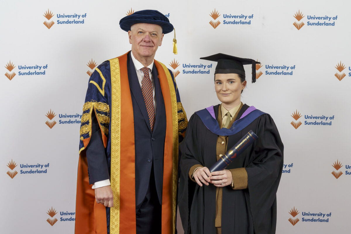 University of Sunderland student Holly Thompson pictured following today’s graduation ceremony at the Stadium of Light Picture: DAVID WOOD