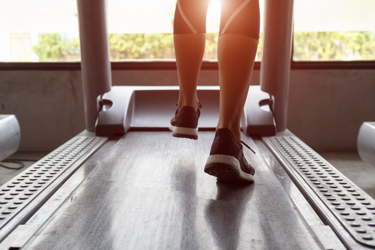 Woman running on a treadmill