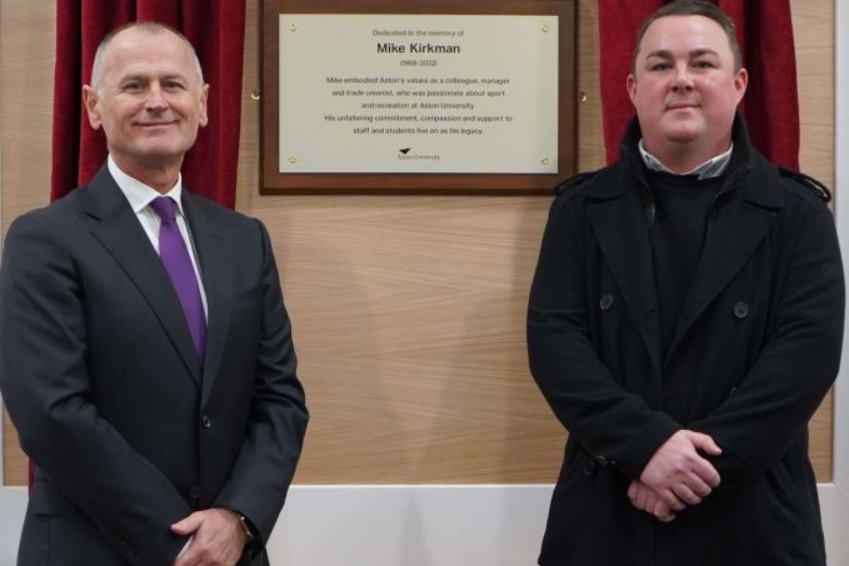 Aston University unveils plaque in memory of former director of sport