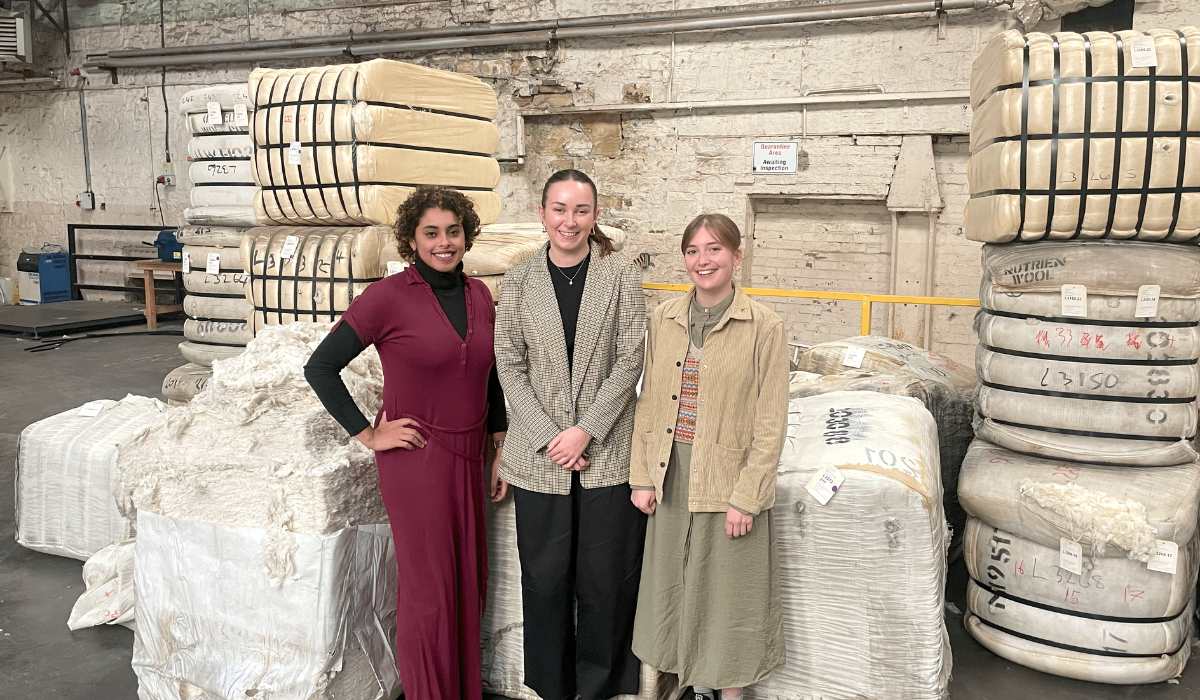 Angegla, Rachael and Polly in AW Hainsworth's woolstore