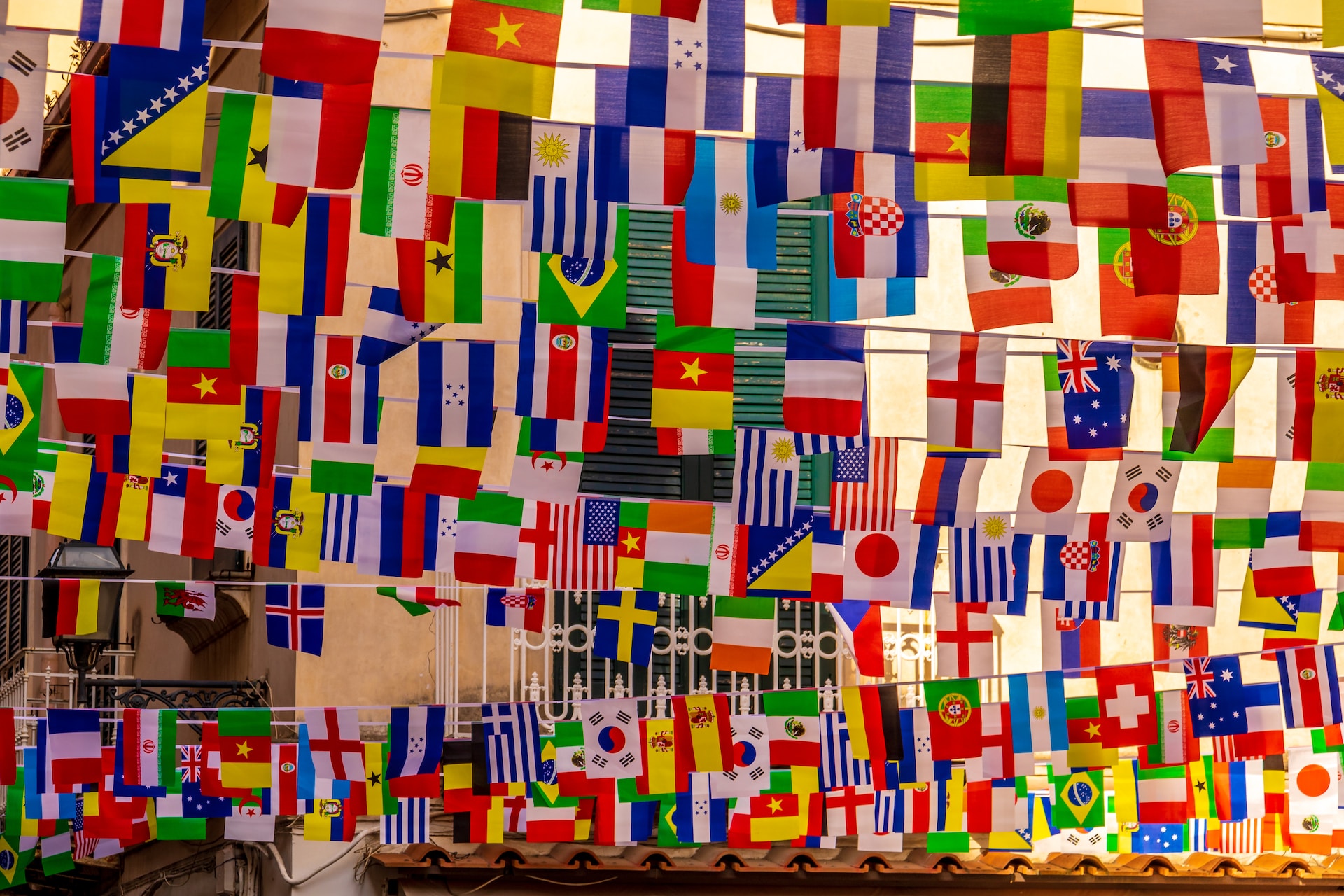 Lots of international Flags