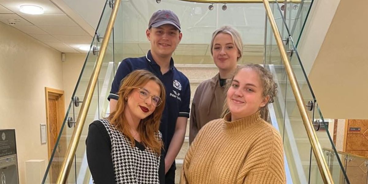 The Boot Strap Events team (left to right), at back – Finn Thomson and Holly James-Evans, and at front – Emily Dewar and Libbie Brenkley.