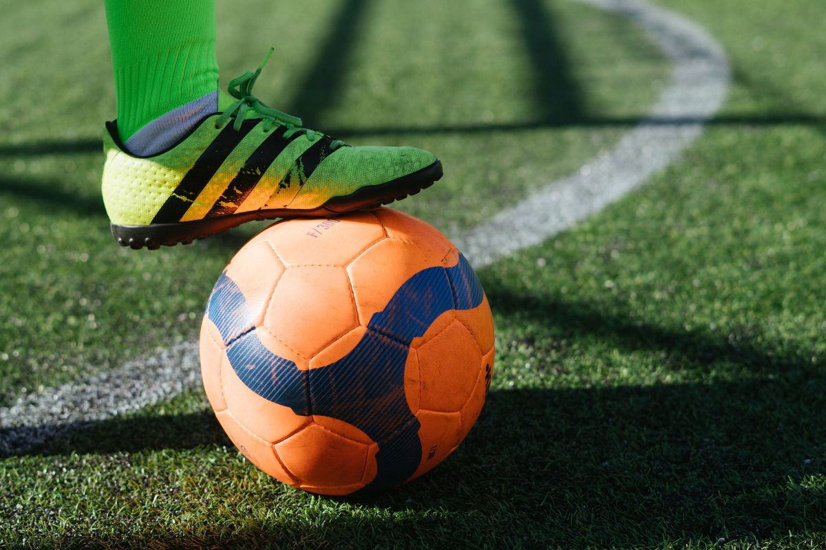 football on a pitch