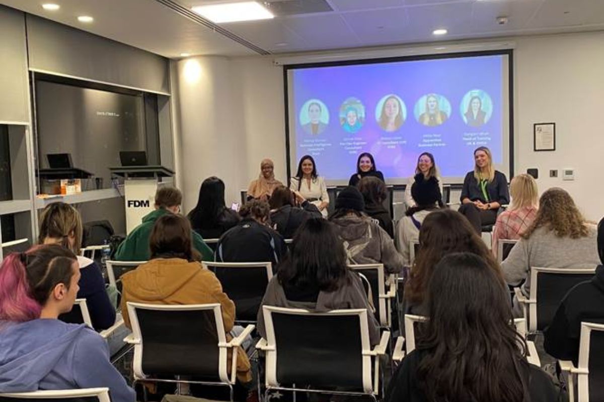 class of women learning about careers