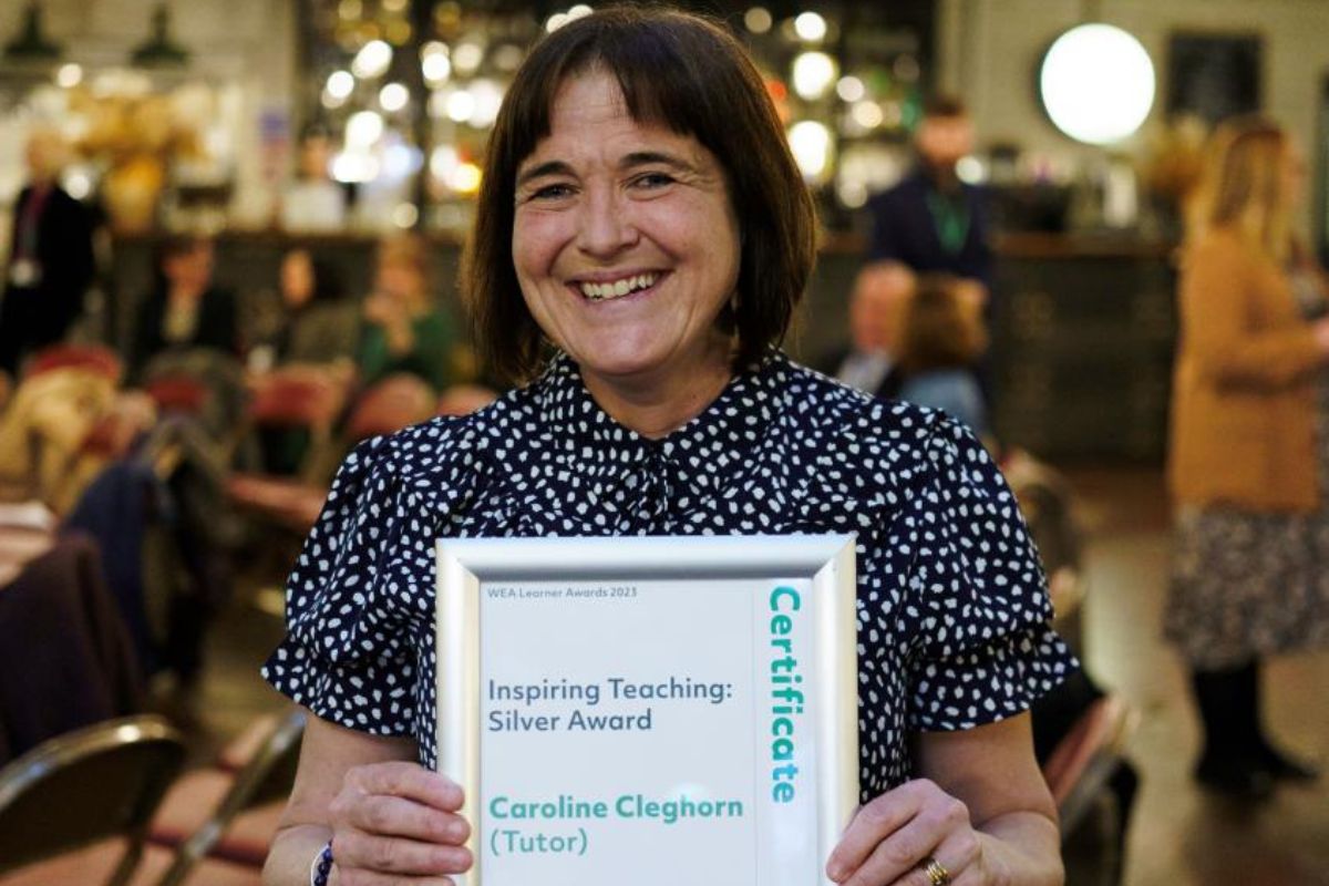 Caroline Cleghorn with her Inspirational Teaching Silver Award