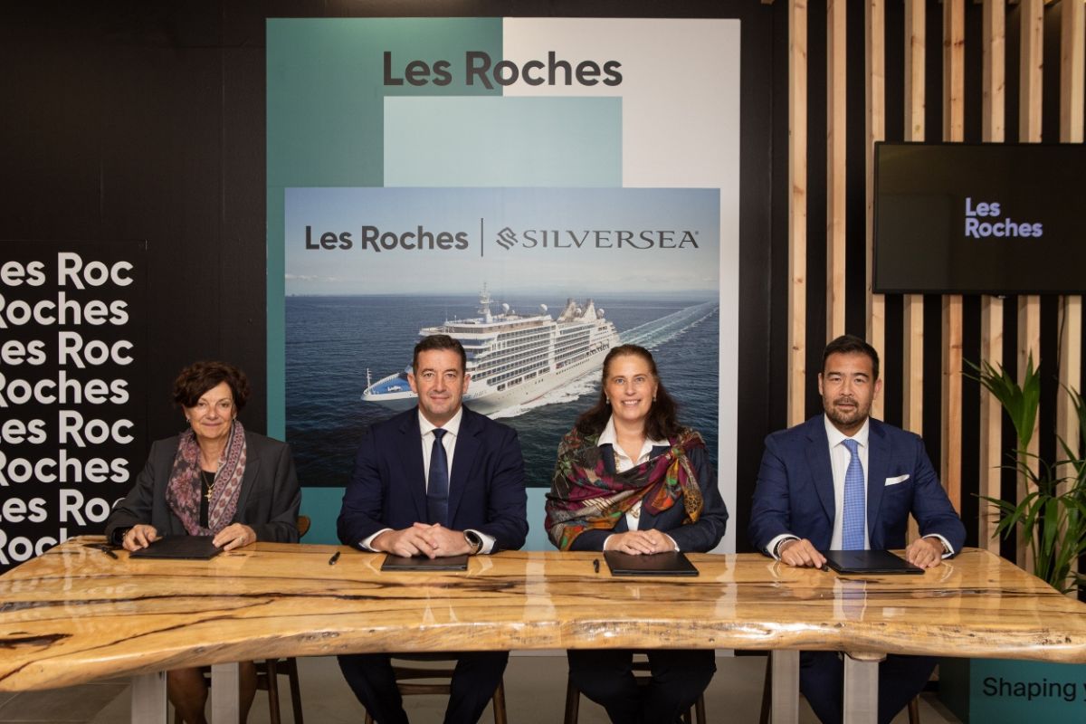 Heidi Wenger, Senior HR & Fleet Crew Director Silversea; Carlos Díez de la Lastra, CEO Les Roches Global; Birgit Vadlau, Vice President Hotel Operation Silversea; Mano Soler, Director Les Roches Marbella.