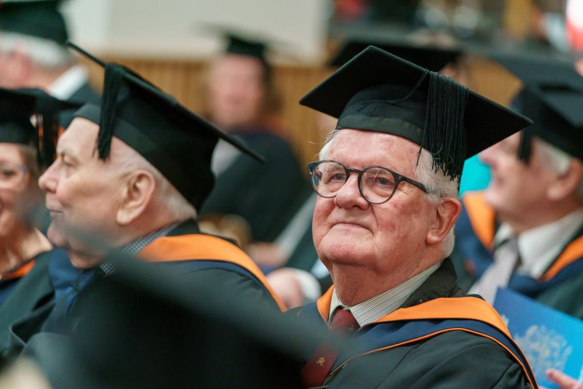 old man graduating