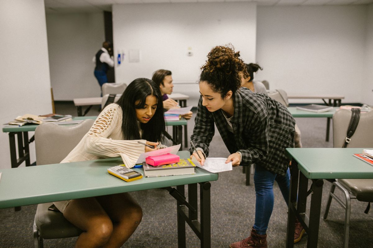 Students working in a lesson