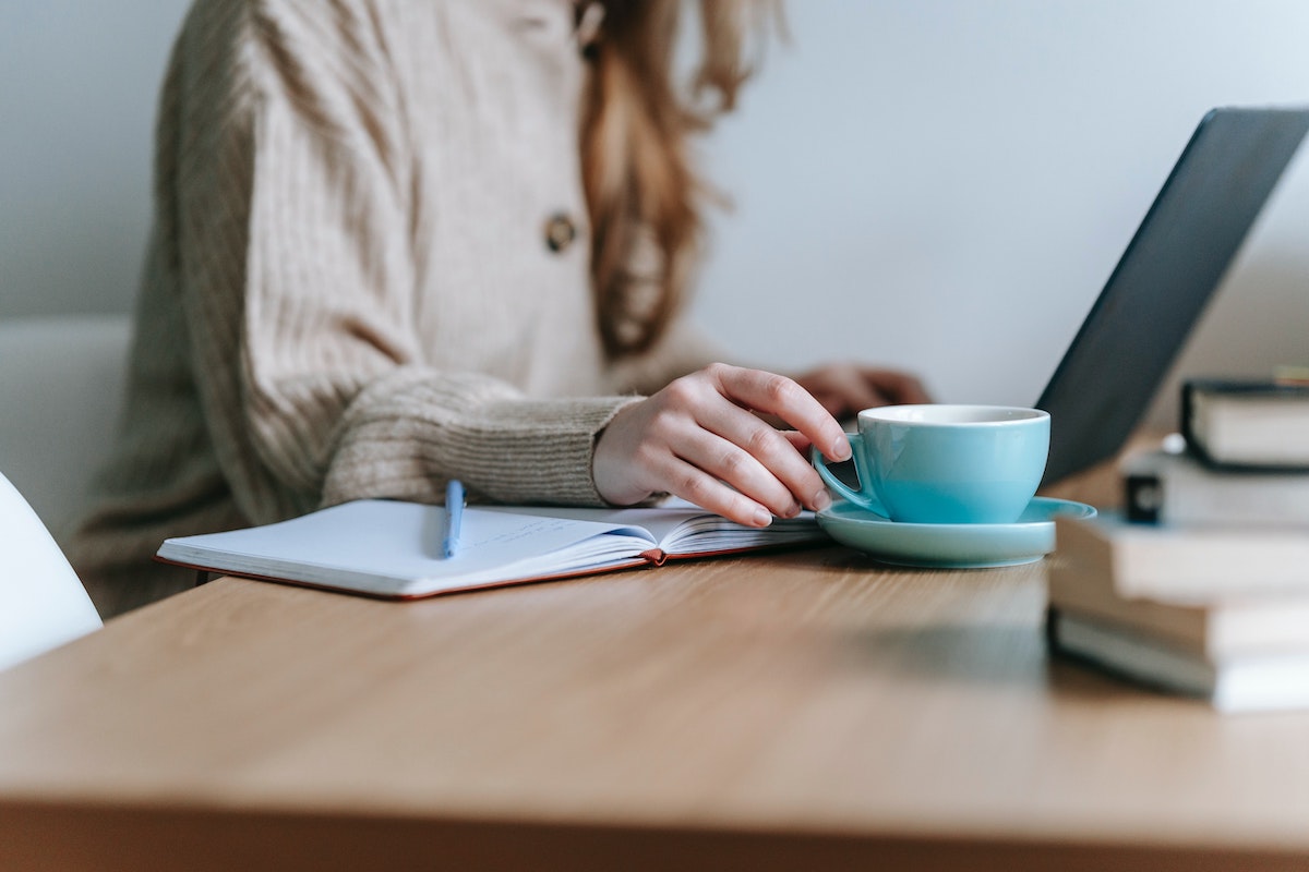 Lady working at her desk