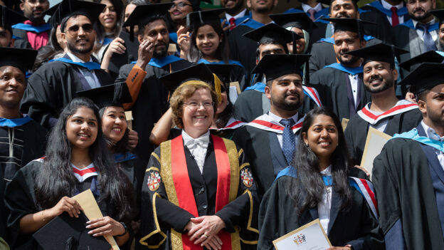 Vice-Chancellor Professor Eunice Simmons with international graduates.