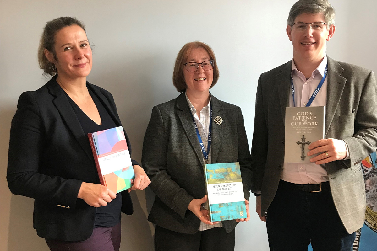 Dr Dawn Llewellyn, Associate Professor in Religion and Gender; Morven McEachern, Professor of Sustainability and Marketing Ethics, and Dr Ben Fulford, Deputy Head, Humanities, Cultures and Environment at the University of Chester.