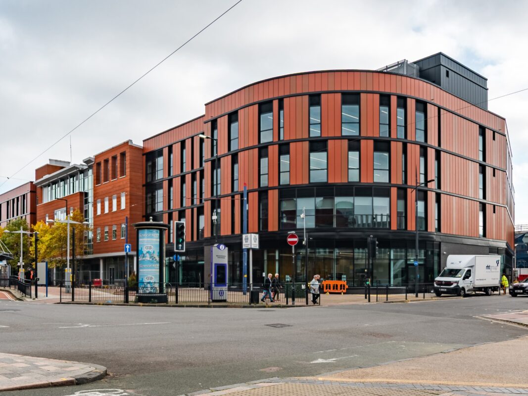 An image of the exterior of the college's new city centre campus