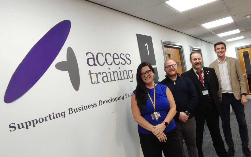 Pic: L-R is Tracey Malkin, Quality Manager; Stuart Fiddler, Trainer; Ethan Roberts, Curriculum Lead; David Armstrong, Managing Director.
