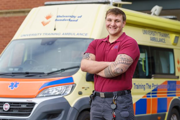 Paramedic student Aaron Harlow-Stephenson from the University of Sunderland Picture: DAVID WOOD