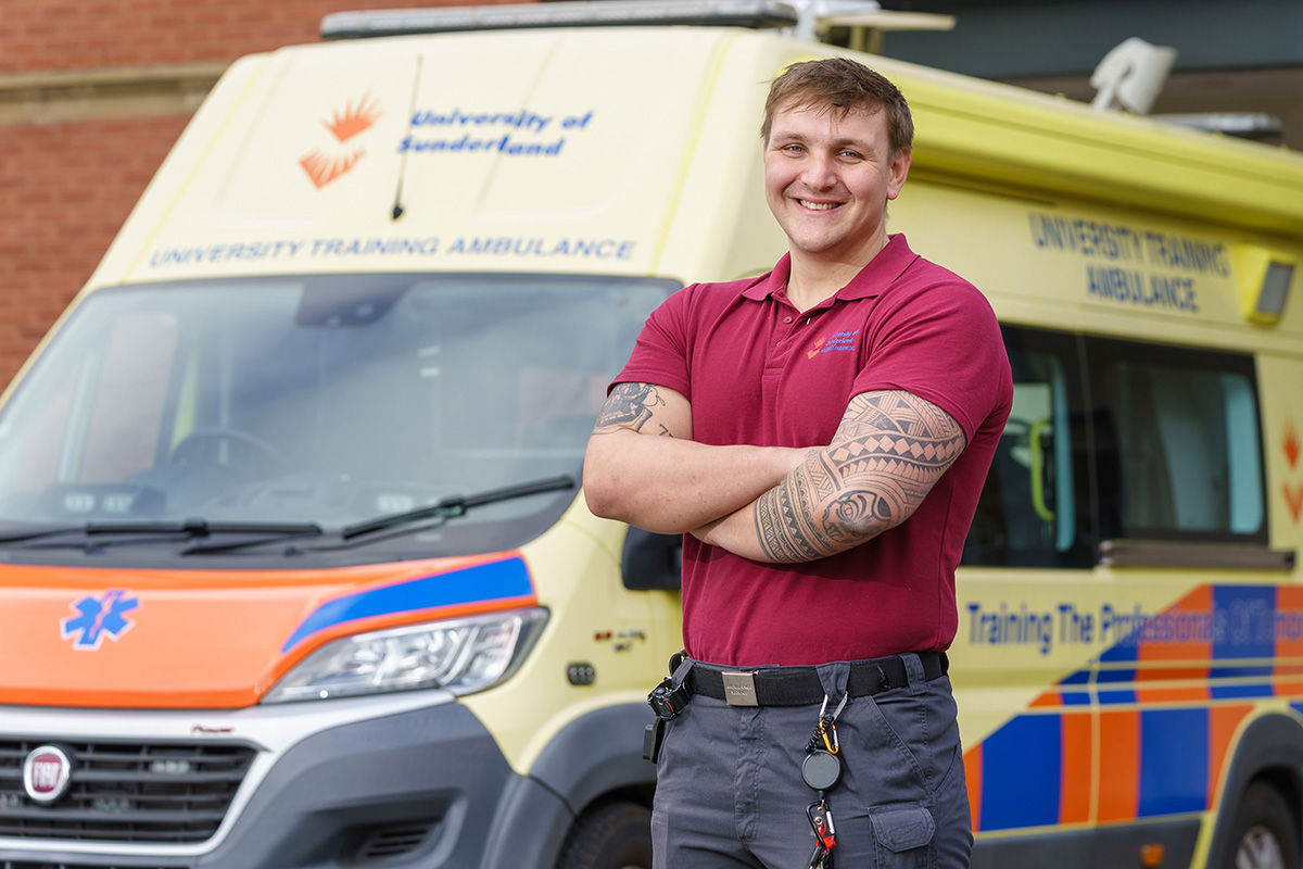 Paramedic student Aaron Harlow-Stephenson from the University of Sunderland Picture: DAVID WOOD