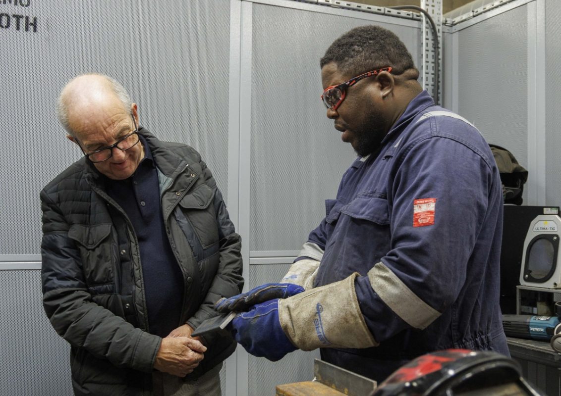 ECITB CEO Andrew Hockey meeting an engineering construction learner