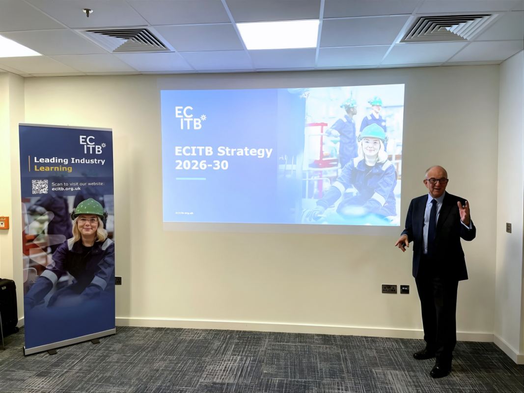 ECITB Chief Executive Andrew Hockey speaking at the London regional levy voting forum