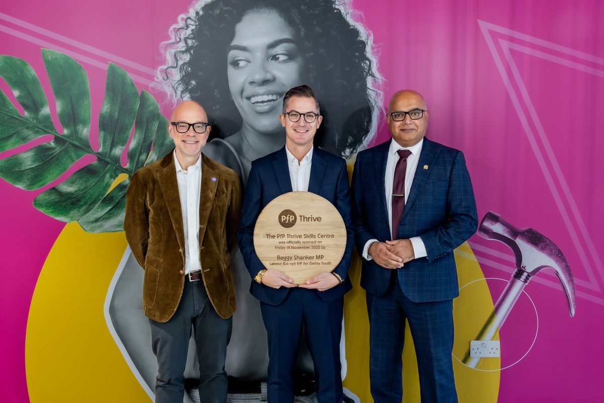 L-R Greg Reed, CEO Placesfor People Tom Arey, PfP Thrive Baggy Shanker, MP for Derby South