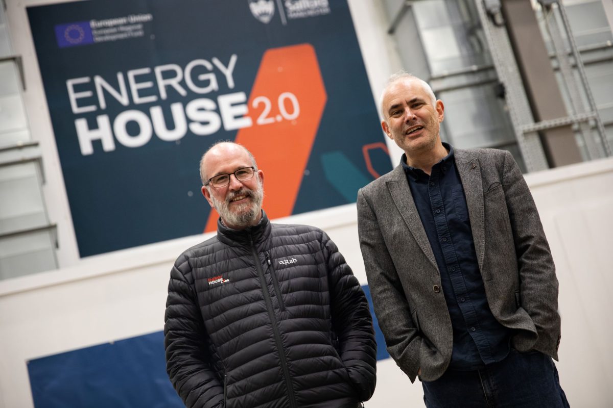 Professor Will Swan and Professor Richard Fitton at Energy House Labs