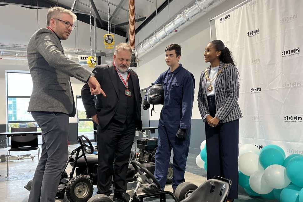 Ben Blackledge, Howard Dawber, engineering student Harvey McLaughlin and Mayor of LBBD Cllr Princess Bright edited