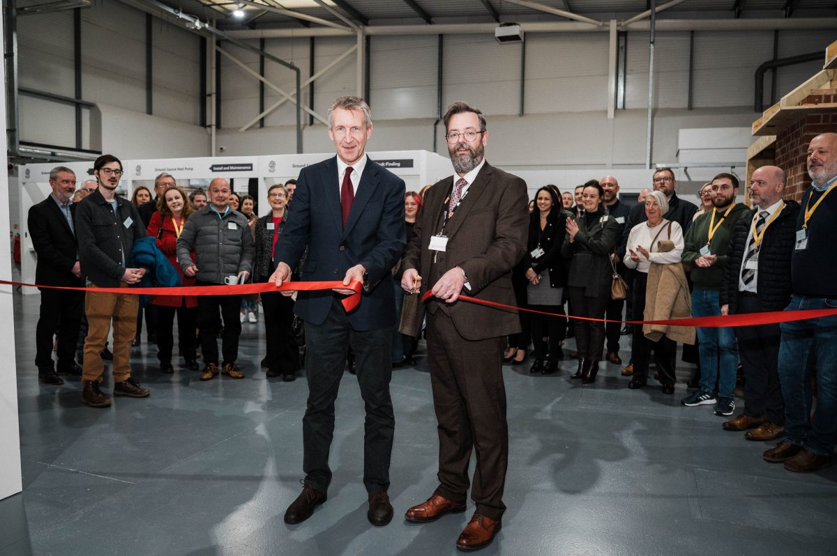 Dan Jarvis, MP for Barnsley North, officially opens the Clean Energy Training Centre with Barnsley College Principal and CEO David Akeroyd.