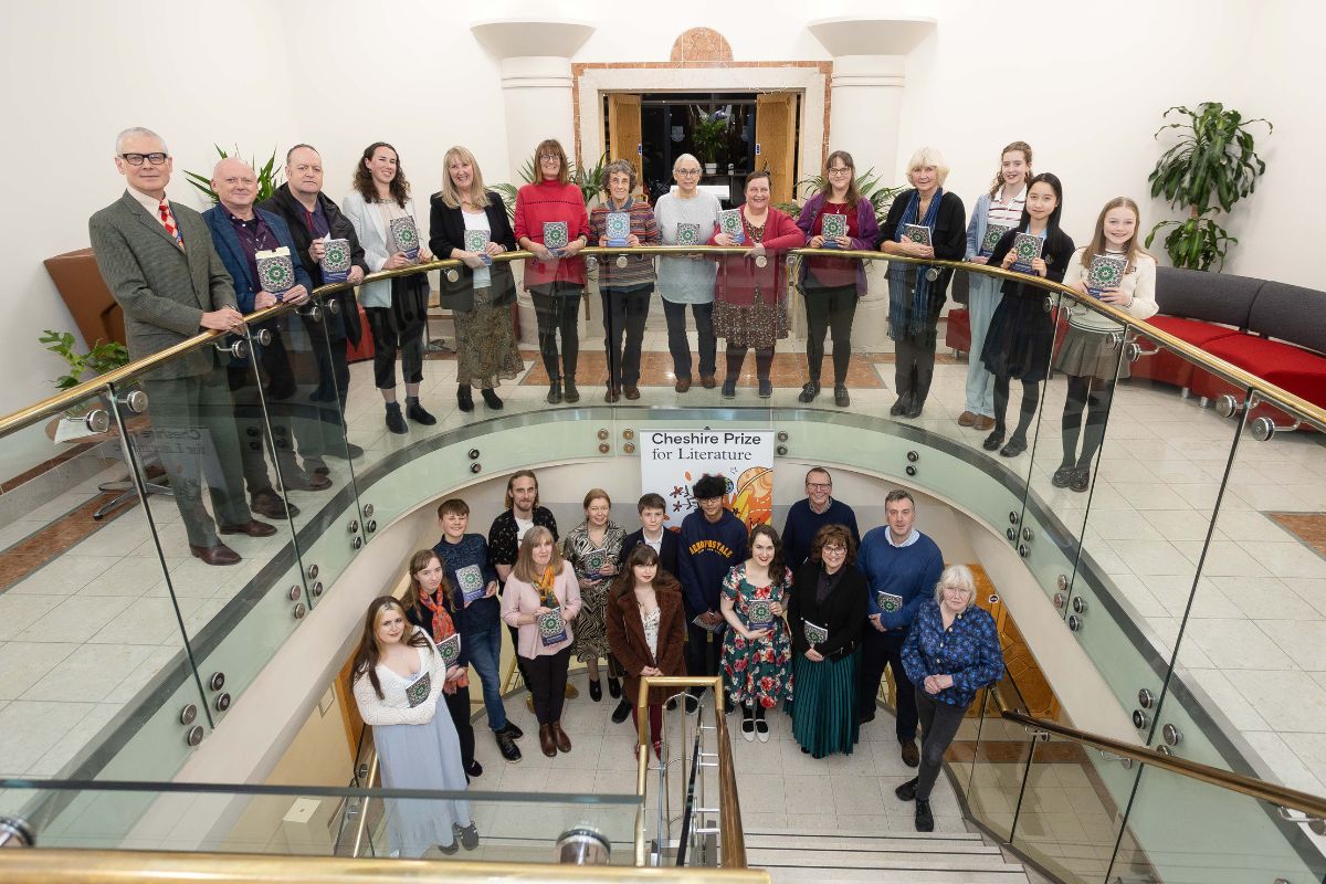 At the launch event for Kaleidoscope: Creative Writing from the Cheshire Prize for Literature 2024.