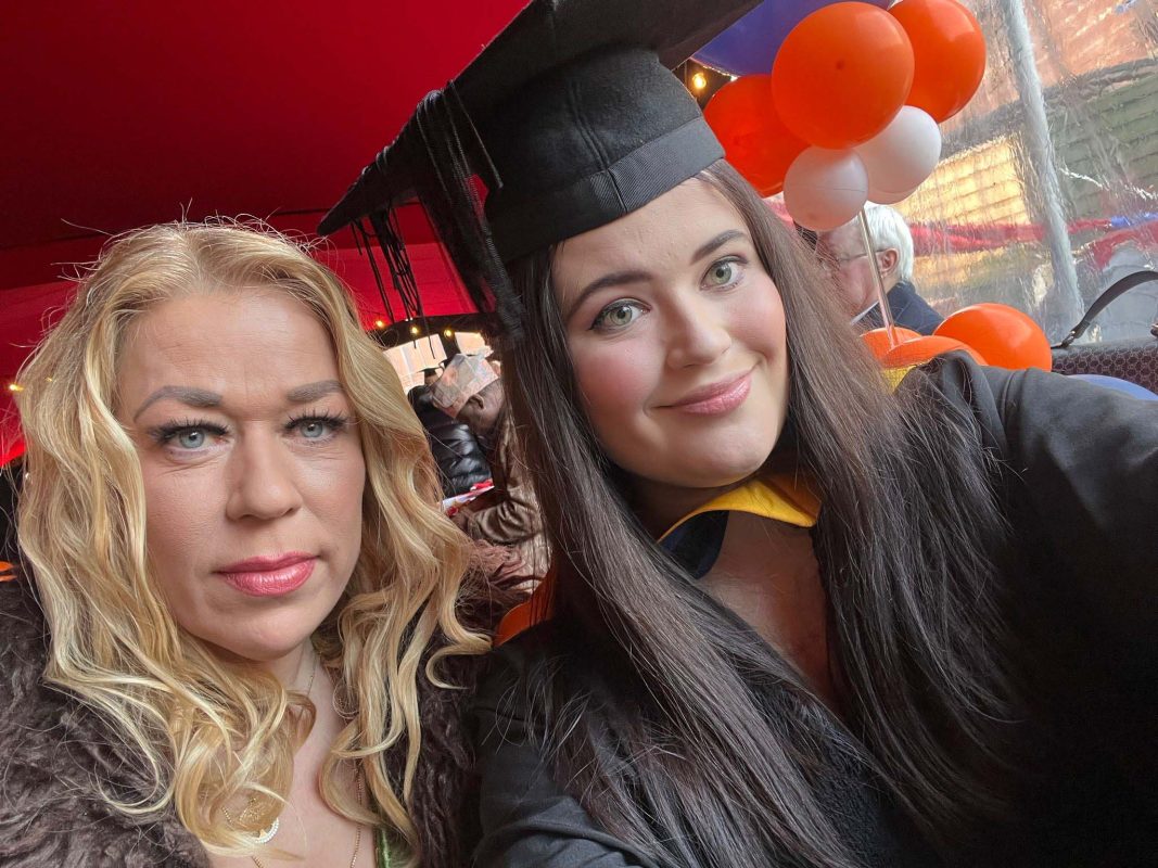 Kara Barron with her mum