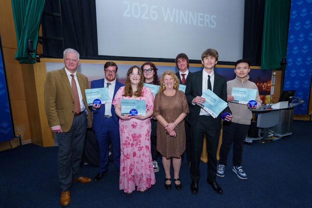 Winners of the Police Short Film Awards with Sir David Bell, Vice-Chancellor and Chief Executive of the University of Sunderland and Susan Dungworth, Northumbria Police and Crime Commissioner