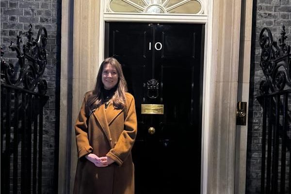 Julia Gray pictured outside 10 Downing Street