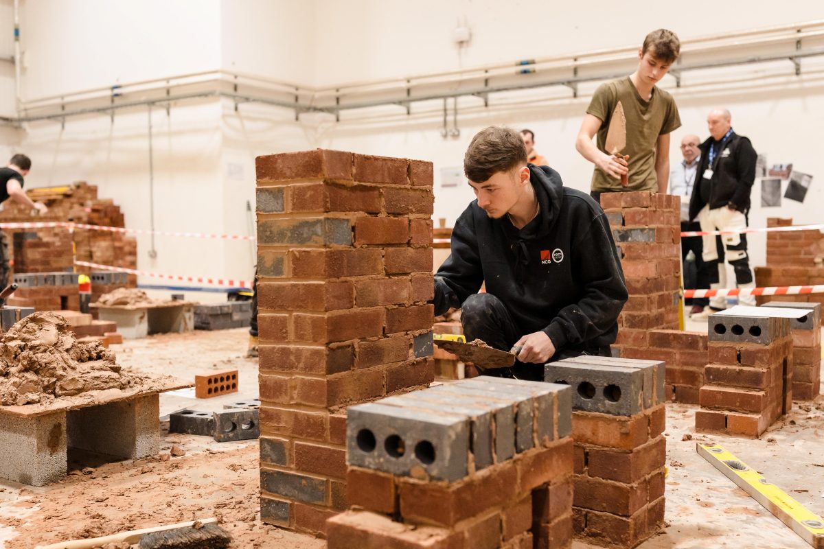 newcastle college student bricklaying