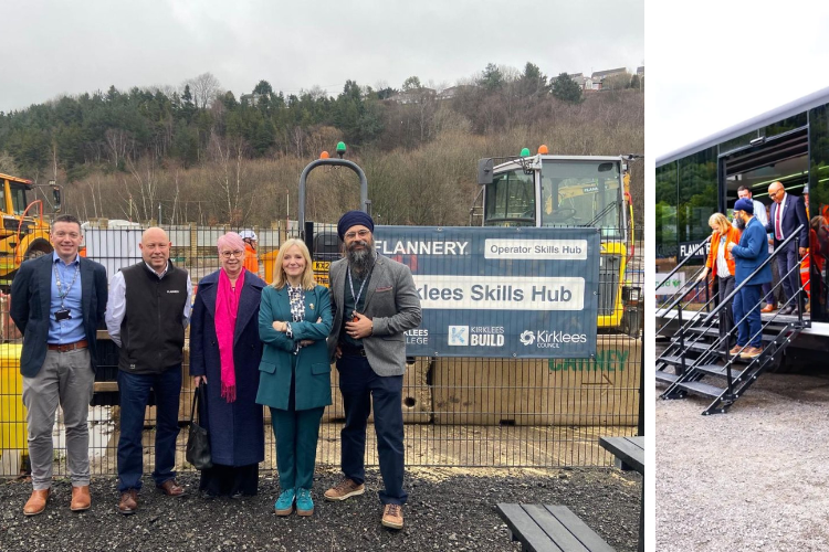 Collage of Kirklees College staff with local figures