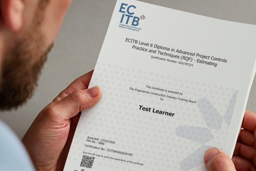 Holding an example of the new ECITB certificates