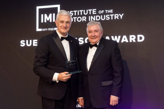 Winner of The Sue Brownson Award, Eddie Hawthorne (right) Professor Jim Saker, President of the IMI, HonFIMI