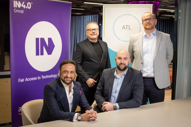 Left to right: Mo Isap, founder and CEO of IN4 Group; Andy Beaden, co-founder and Chairman of IN4 Group; and the founders of GMP Recruitment James Cronin and Mike Pincott.