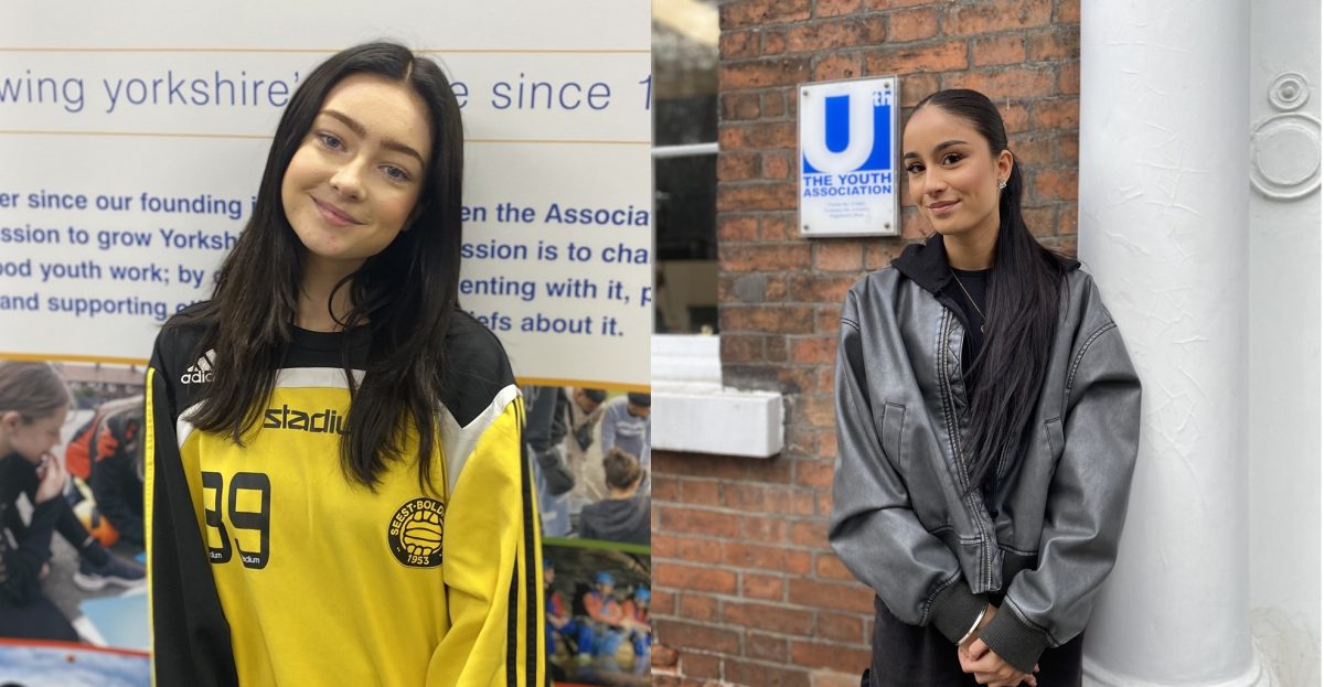 Former Leeds City College students Emma Burke and India Chahal, who are now Youth Trustees of The Youth Association