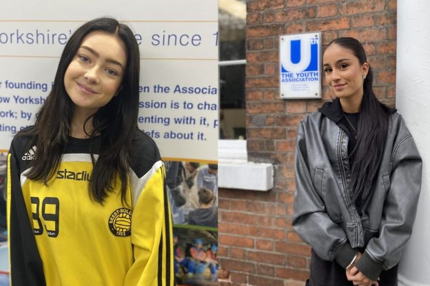 Former Leeds City College students Emma Burke and India Chahal, who are now Youth Trustees of The Youth Association