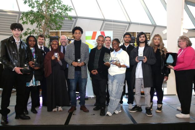 UCG students and staff celebrate winning Bronze at City Hall