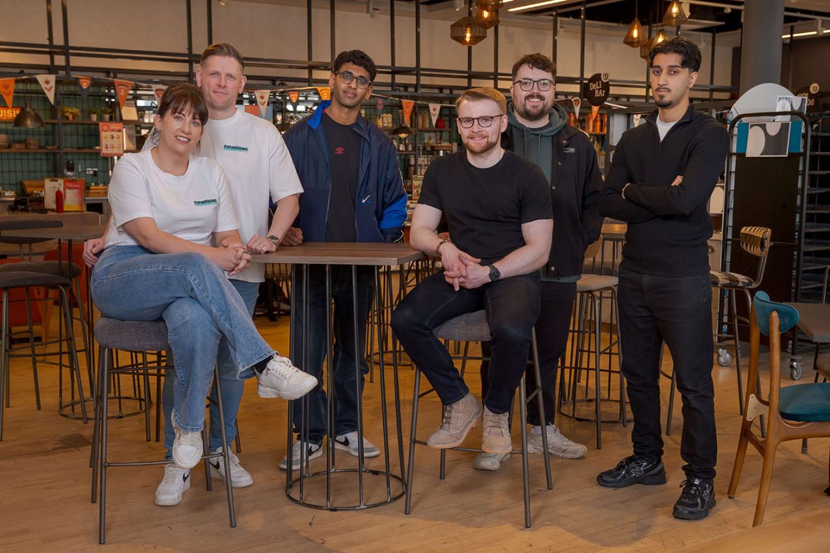 Kirsty and Anth Knott from Expansion Coaching pictured with Steve Robins, Kieran Harley, Graeme Costello and Farhan Peeran at the University of Sunderland Picture: DAVID WOOD