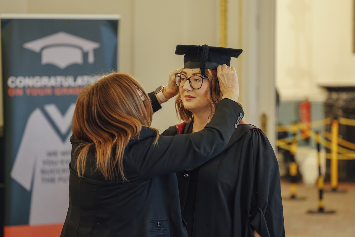 Rhiannon Wright, who graduated with a foundation degree in 2025, changed careers and trained in health and social care after working in retail.