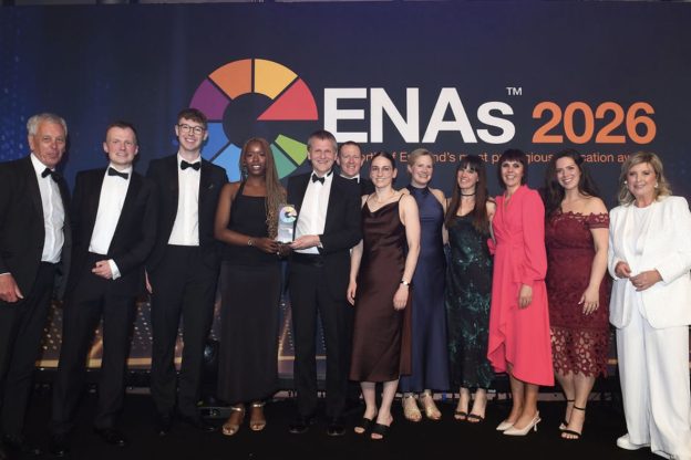 Professor Scott Wilkes (centre) and his team pick up the Medical School of the Year award at the ENAs