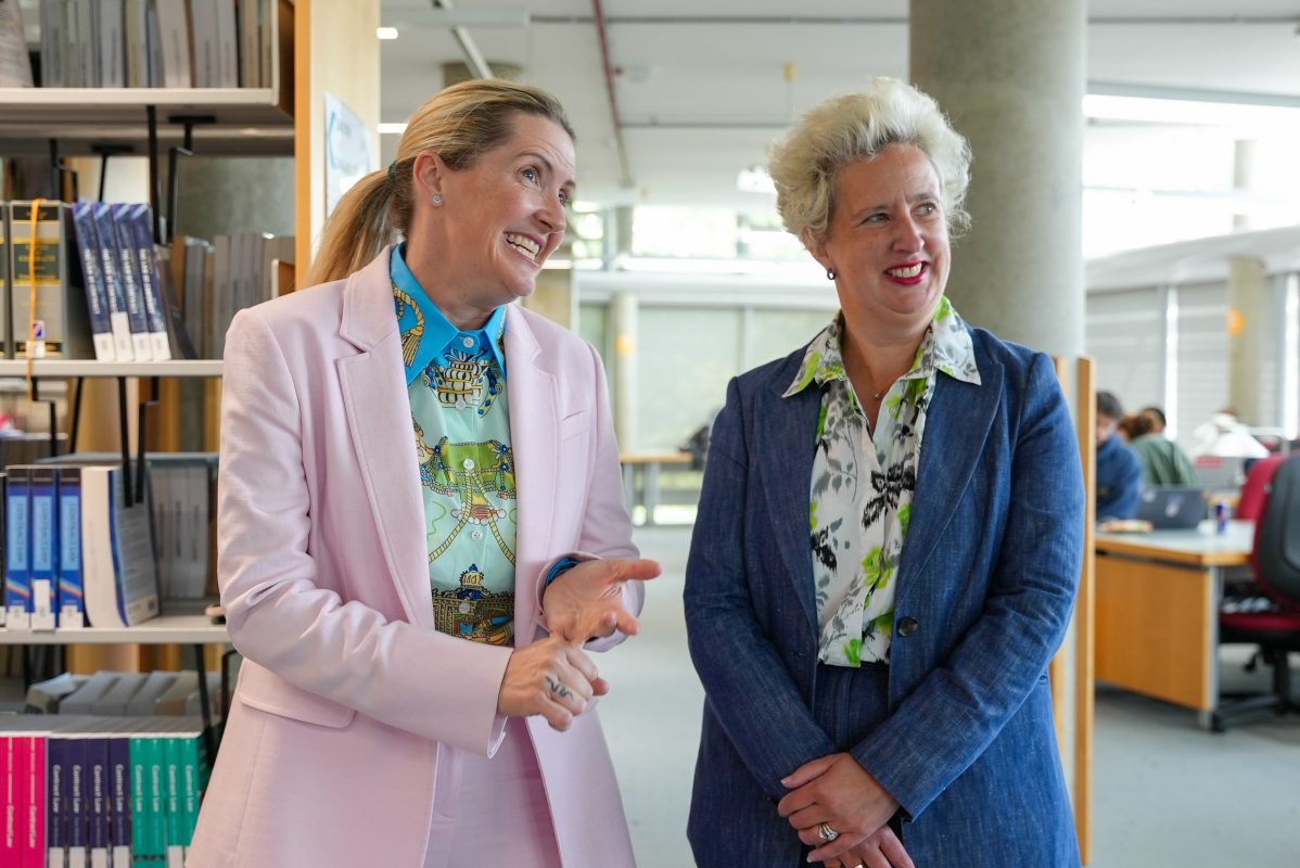 Professor Donna Whitehead, Vice-Chancellor of the University of Brighton with Julie Kapsalis MBE, Principal and CEO at Nescot chat about their new partnership