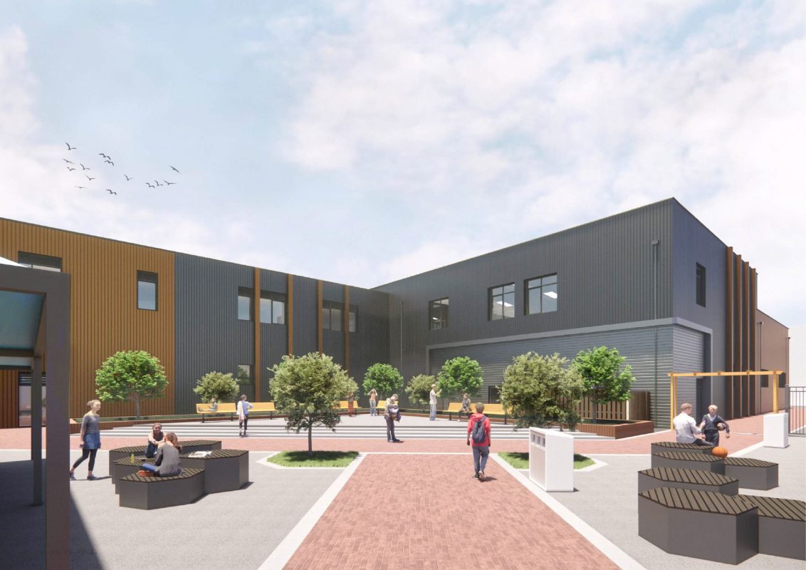 An architect's rendering of the new Albert Gubay Centre of Excellence at Rhyl campus