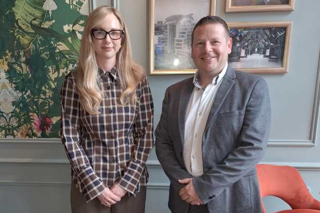 Alix Thomson, left, with ECITB Regional Operations Director Matt Knights
