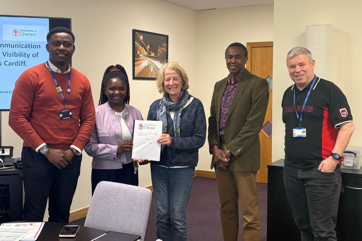From left to right: Dr Trevor Omoruyi, Patience Etorh, Gabriela Todd, Derrick Stephenson and Joseph McArdle.