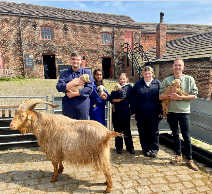 Students and staff from Leeds City College’s School of Animal Care and Land Management, including Head of School Jack Anderson, with animals at Temple Newsam