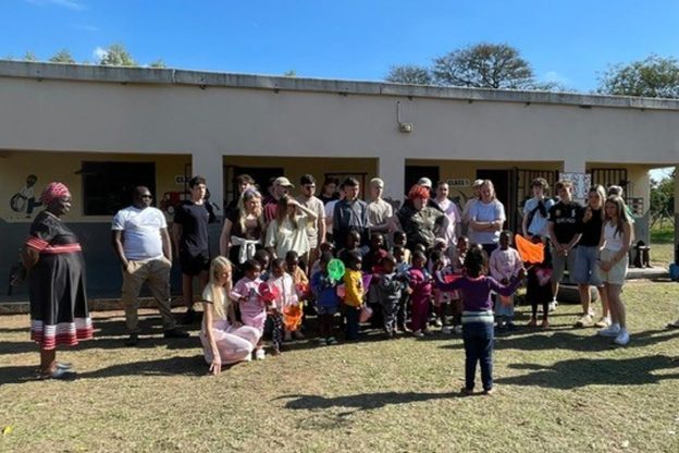 SERC students visit a creche near Durban as part of their global citizenship visit.
