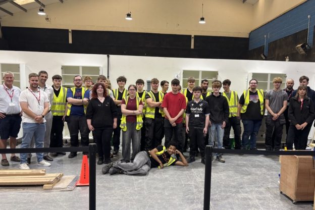 Construction students from Wiltshire College & University Centre take part in a Construction Skills competition.
