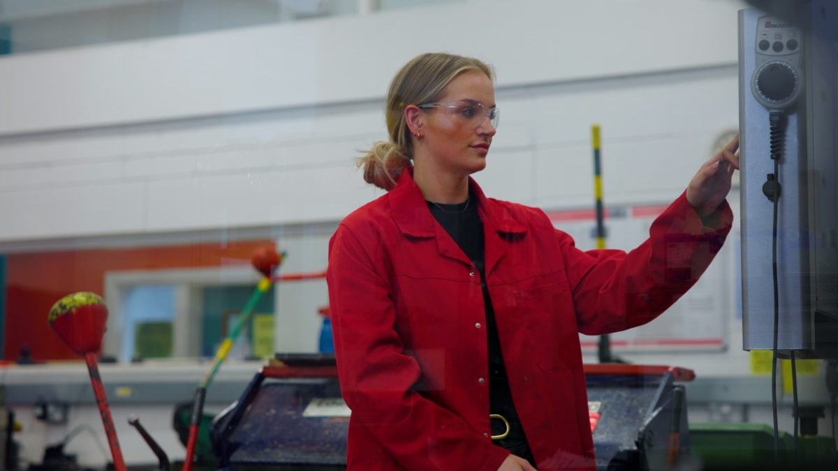 Kirklees College apprentice in workshop